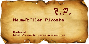 Neumüller Piroska névjegykártya